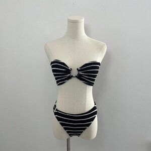 Victorias Secret Stripe Bandeau Bikini Set | Black & White | Women’s Size M/L